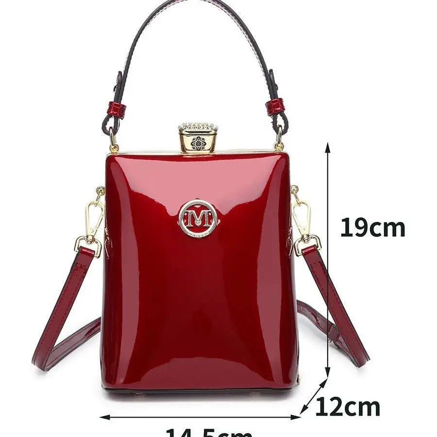 Medium Square PU Suitcase with Polyester Lining and Multiple Color Options