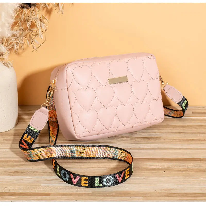 Medium Synthetic Leather Shoulder Bag with Multiple Compartments