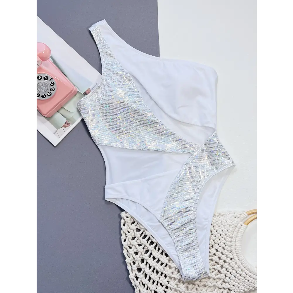 Mesh Splicing Integrated Bikini One Piece