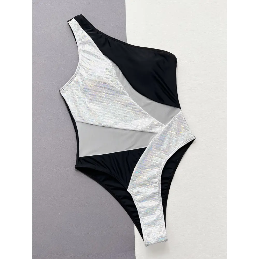 Mesh Splicing Integrated Bikini One Piece