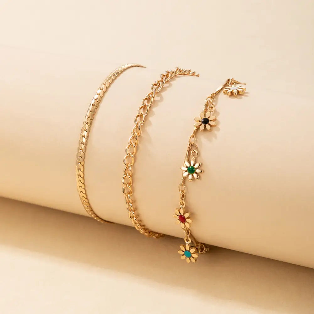 Metal Rose Tassel Anklet - 21839 Style
