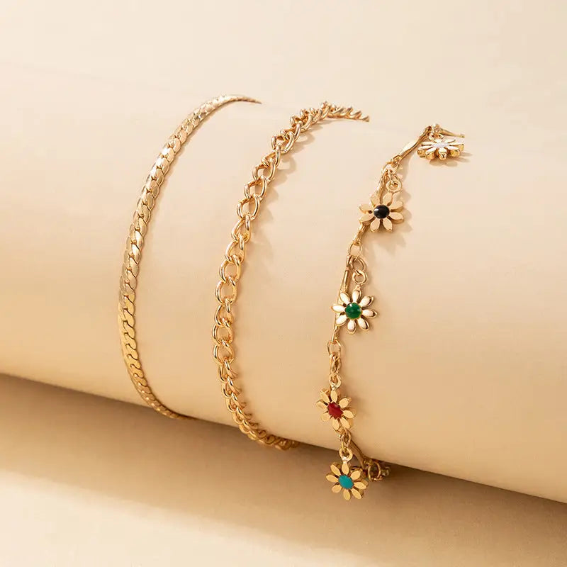 Metal Rose Tassel Anklet - 21839 Style