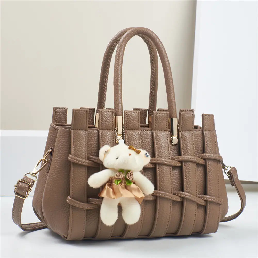 Multicolor Daily Outer Bag with Sandwich Pocket - Brown / 28x14x18CM