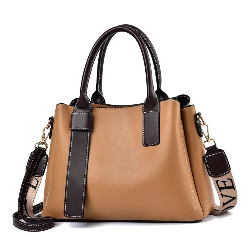 Multicolor Polyester PU Bag with Internal Zipper and Multiple Compartments - Ginger Yellow