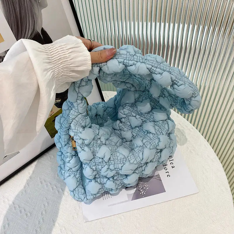 Nylon Daily Outer Bag with Soft Lining and Multiple Color Options - Light Blue