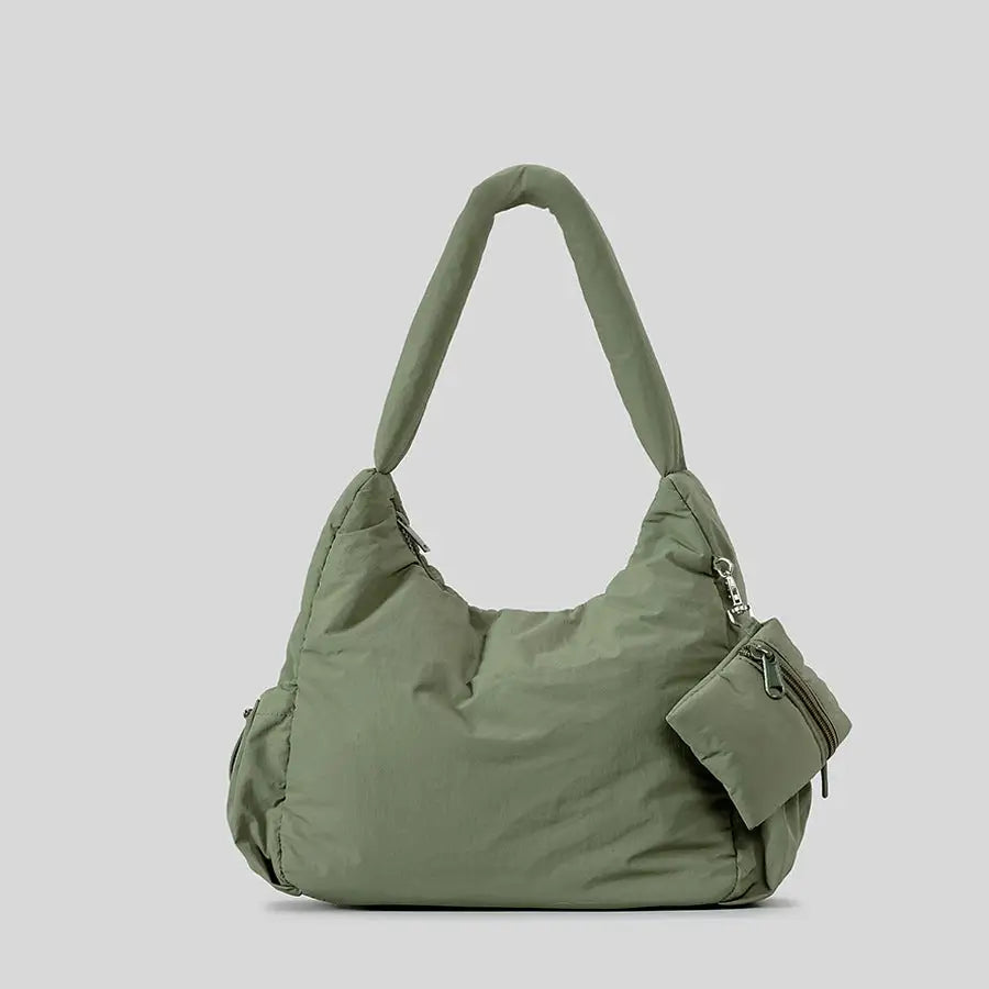 Nylon Single Shoulder Handbag for Leisure Travel - Army Green