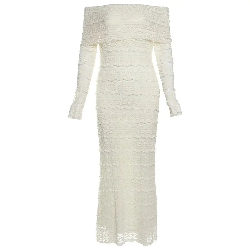 Off-Shoulder Socialite Dress - Apricot / S
