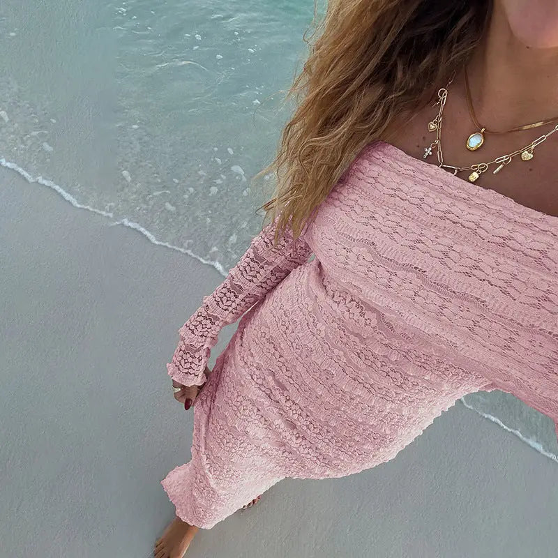 Off-Shoulder Socialite Dress - Pink / S