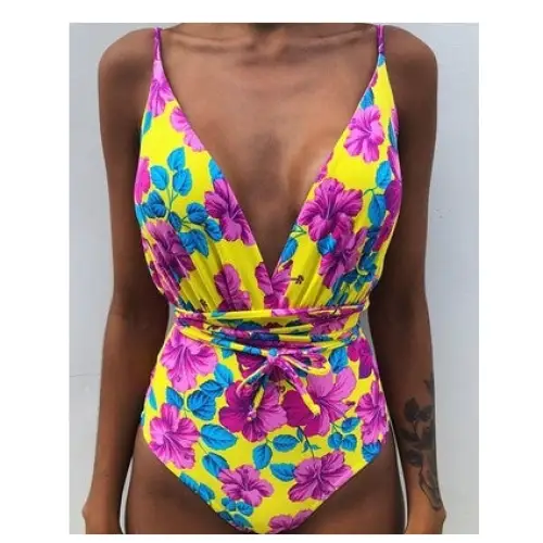 One Piece Swimsuit Backless Monokini Swimwear Women - B / XL