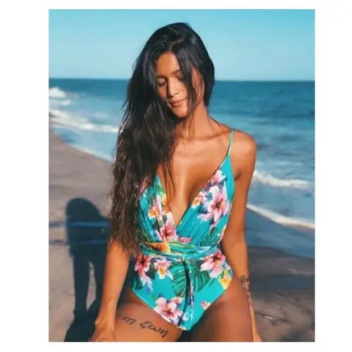One Piece Swimsuit Backless Monokini Swimwear Women - C / M