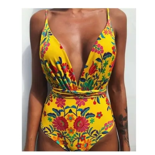 One Piece Swimsuit Backless Monokini Swimwear Women - D / S