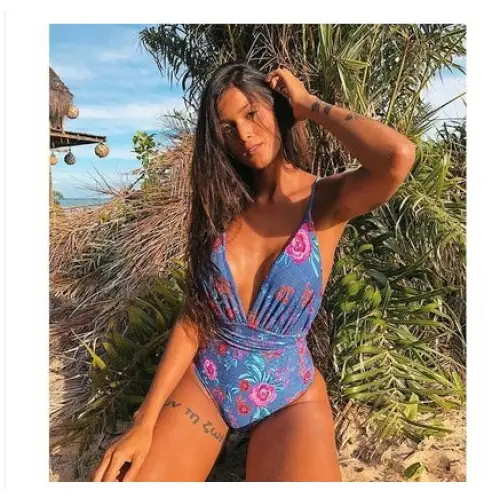 One Piece Swimsuit Backless Monokini Swimwear Women - J / S