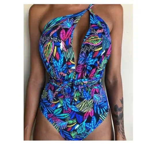One Piece Swimsuit Backless Monokini Swimwear Women - K / S
