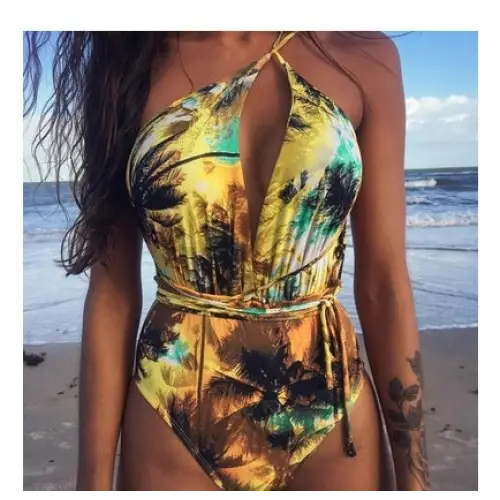 One Piece Swimsuit Backless Monokini Swimwear Women - M / XL