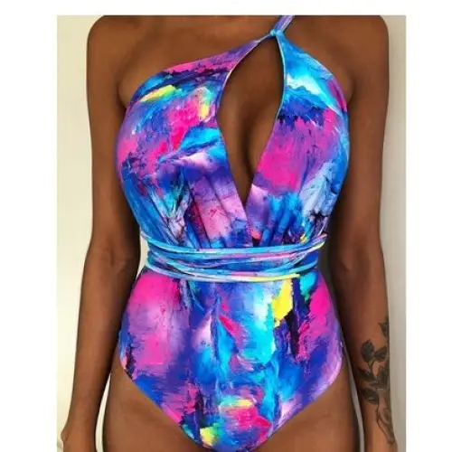 One Piece Swimsuit Backless Monokini Swimwear Women - P / M