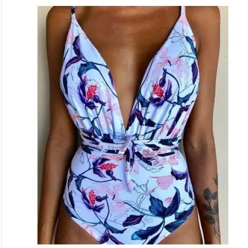 One Piece Swimsuit Backless Monokini Swimwear Women - Q / S