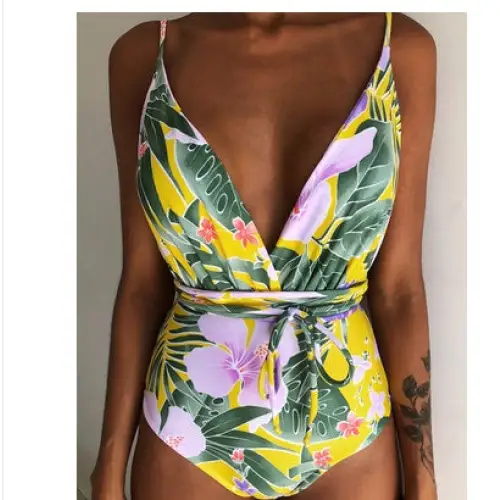 One Piece Swimsuit Backless Monokini Swimwear Women - R / L