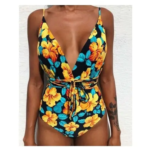 One Piece Swimsuit Backless Monokini Swimwear Women - S / S