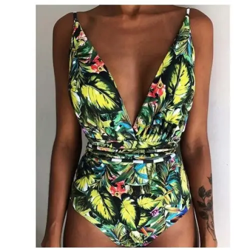 One Piece Swimsuit Backless Monokini Swimwear Women - T / M