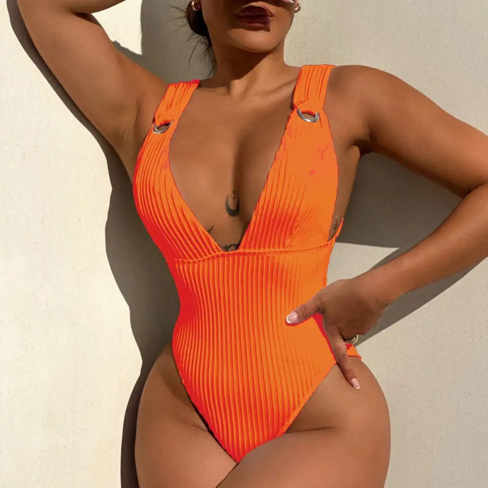 One-piece Swimsuit Women’s Sexy Solid Color