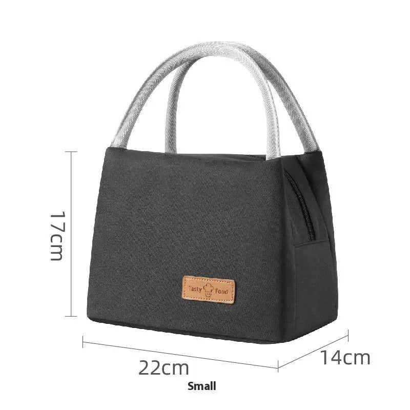 Outdoor Hand Carrying Lunch Box Bag - Black / Large Size 27 Cmx16cm 19cm