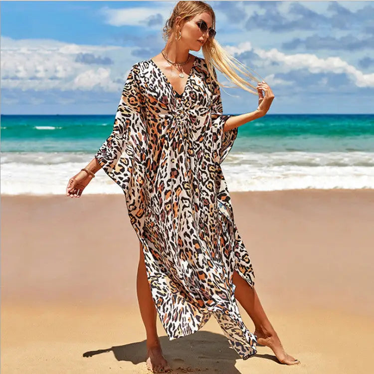 Outer Seaside Beach Skirt Swimsuit Cover - Leopard Point Polyester / One size