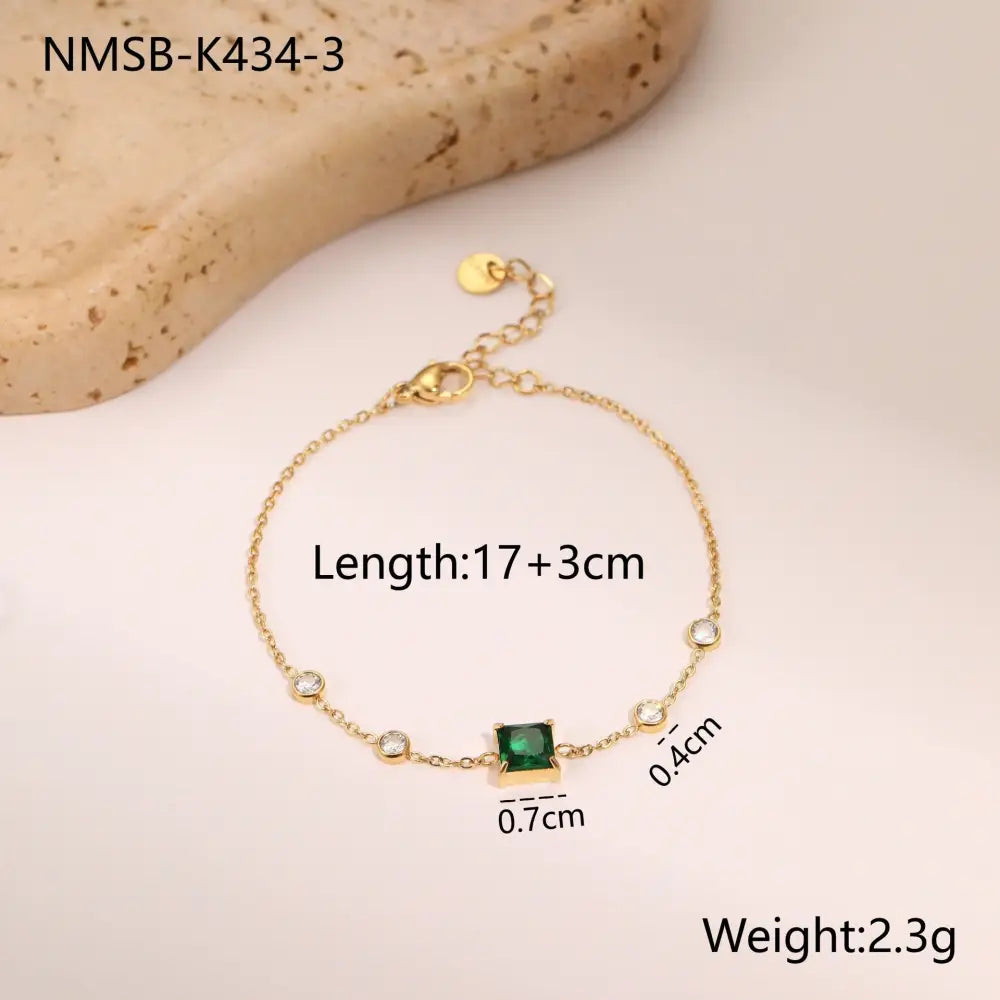 Parisian Chic Zircon Titanium Bracelet - NMSB K4343 / 18K