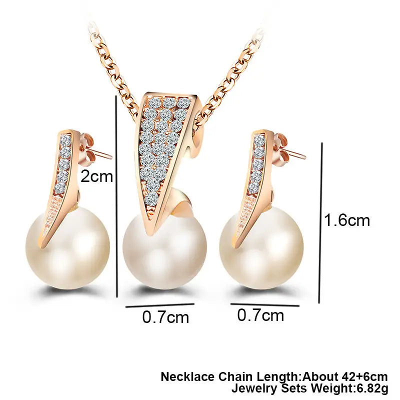 Pearly Duo Necklace Set - Picture color