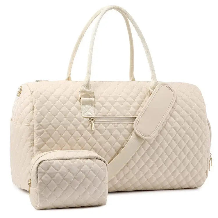 Plaid Retro Travel Bag for Men and Women Polyester European American Style
