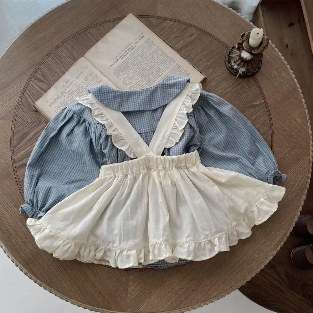 Plaid Romper Sling & Overskirt