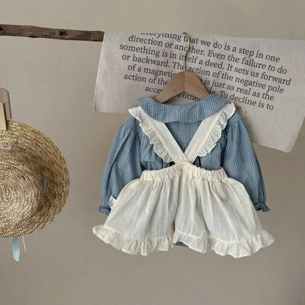 Plaid Romper Sling & Overskirt