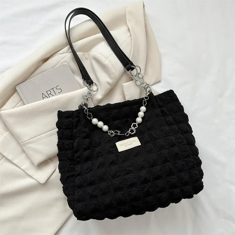 PleatEase Shoulder Bag - Black