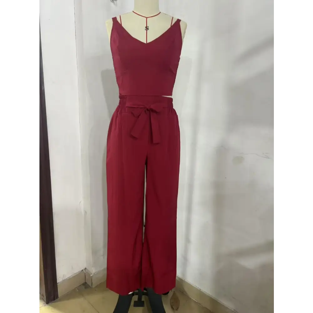 Pleated Perfection Suit - Red / S