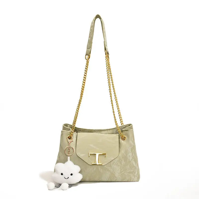 Polyester Fashion Bag with Optional Pendant in Multiple Colors - Green With Pendant