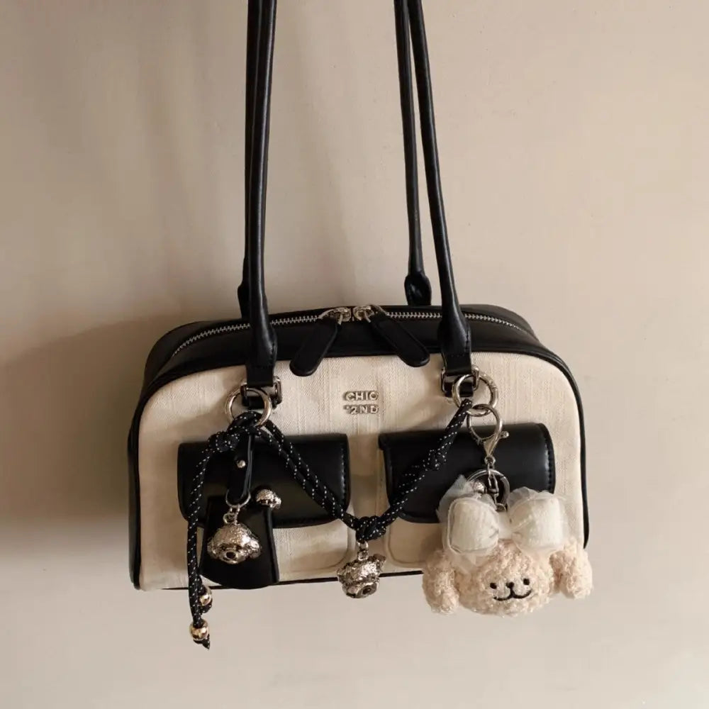 Polyester PU Suitcase Style Horizontal Square Bag with Internal Zipper Pockets - Cold Extraction Time