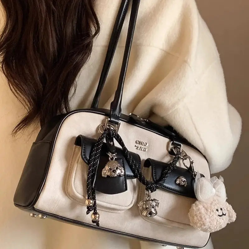Polyester PU Suitcase Style Horizontal Square Bag with Internal Zipper Pockets - Cold Extraction Time