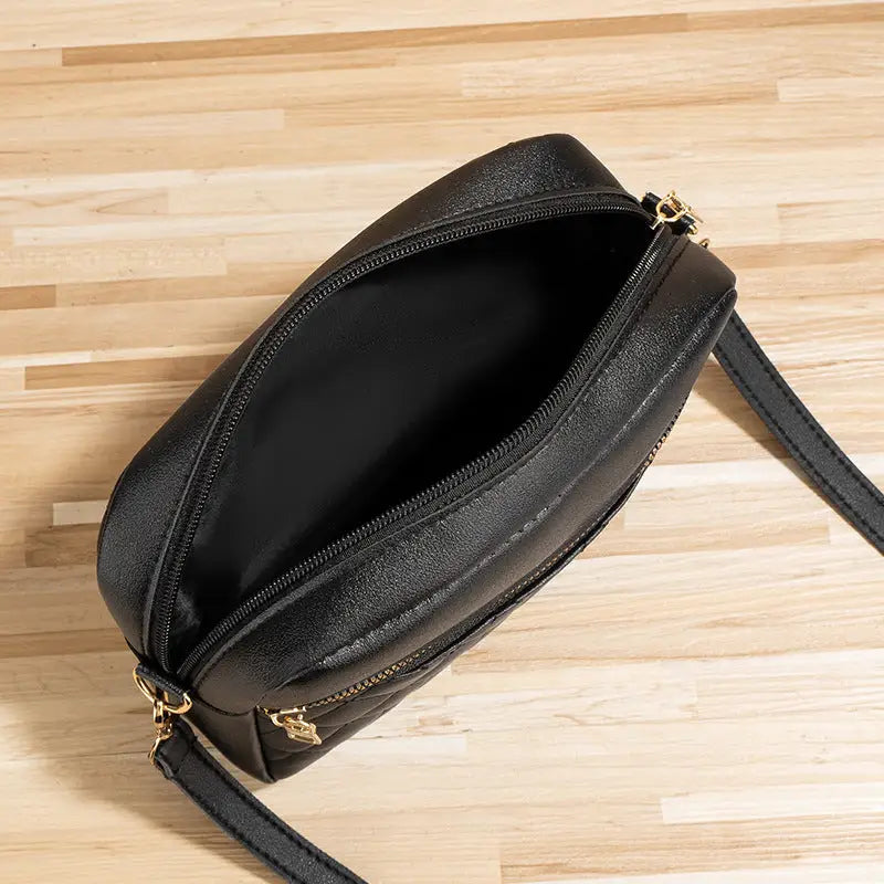 Polyester PU Suitcase with Diamond Mesh Stitching and Packing Bag