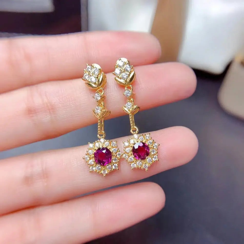 Pomegranate Elegance: Women’s Red Jewelry Set