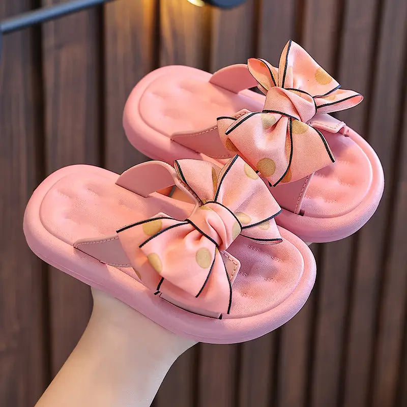 Princess Bowknot Slippers for Girls - Pink / Size 24