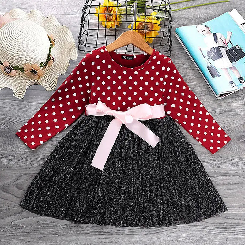 Princess Dot Dress - Red / 120cm