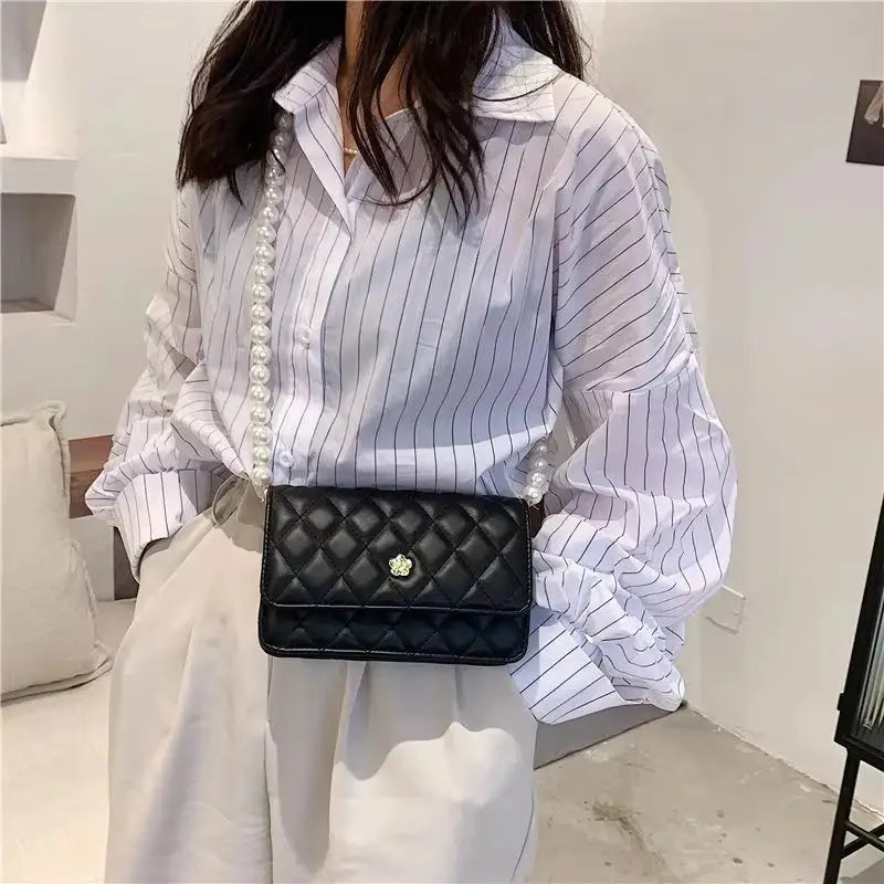 PU Leather Clamshell Crossbody Bag with Mobile Phone Pocket