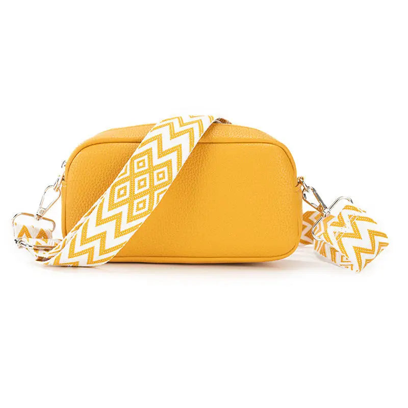 PU Leather Horizontal Square Suitcase Bag with Internal Zipper Pocket