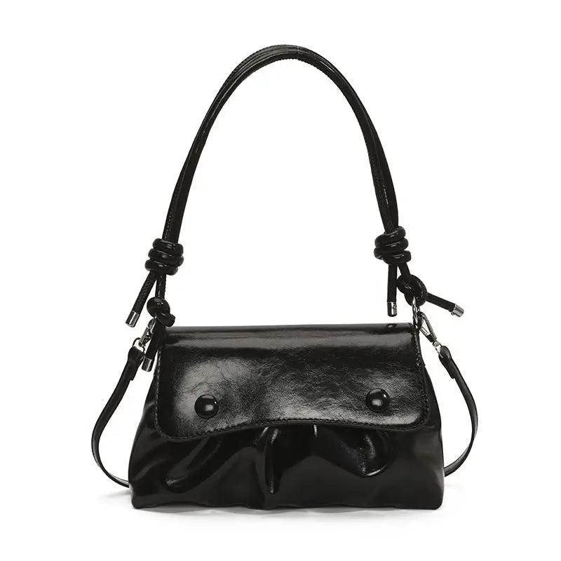 PU Leather Horizontal Suitcase Shoulder Bag with Double Strap