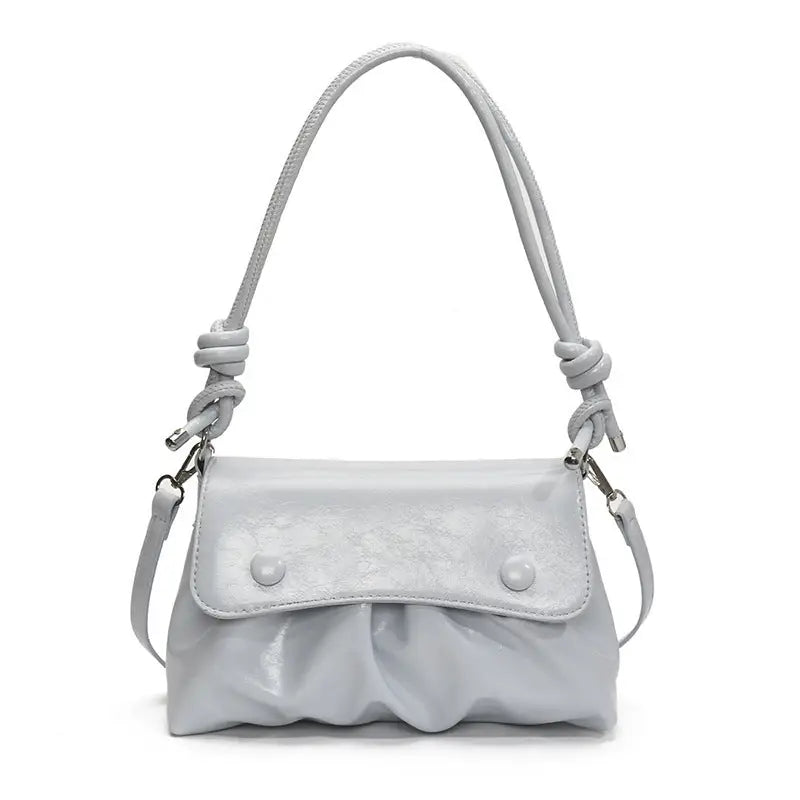 PU Leather Horizontal Suitcase Shoulder Bag with Double Strap