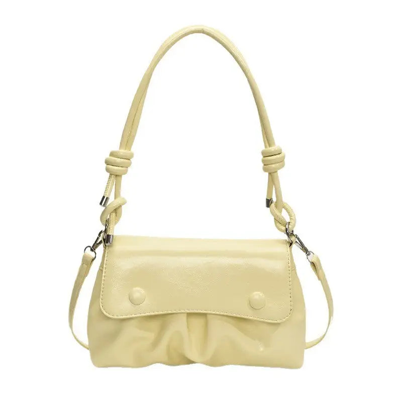 PU Leather Horizontal Suitcase Shoulder Bag with Double Strap