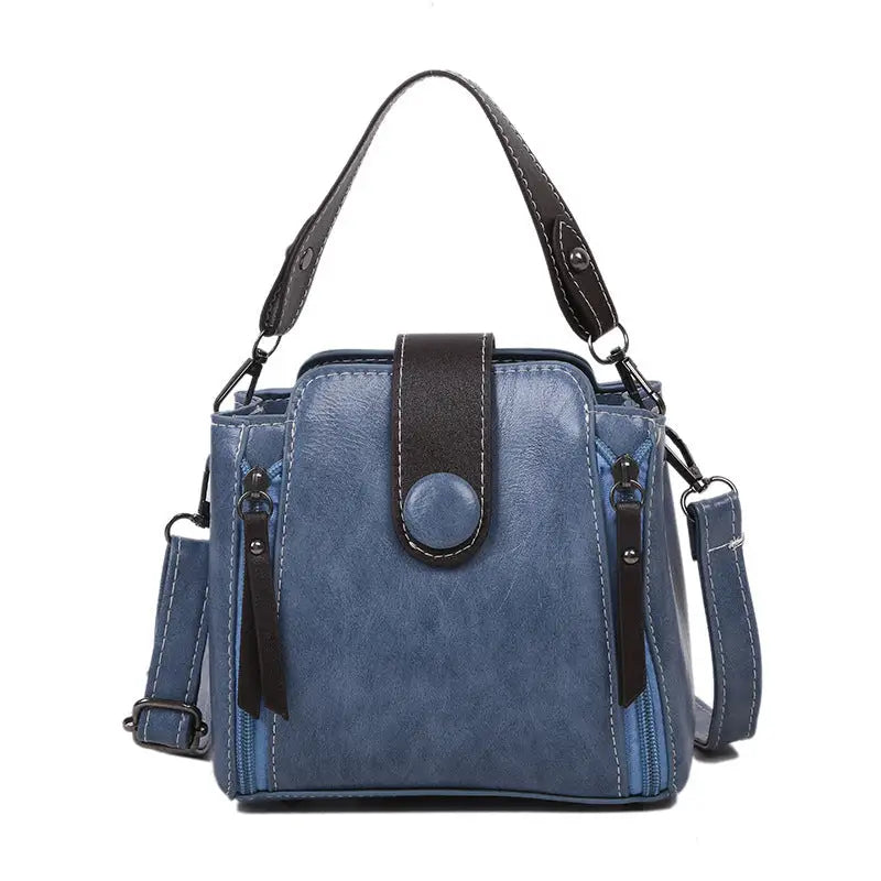 PU Leather Retro Shoulder Handbag with Adjustable Strap