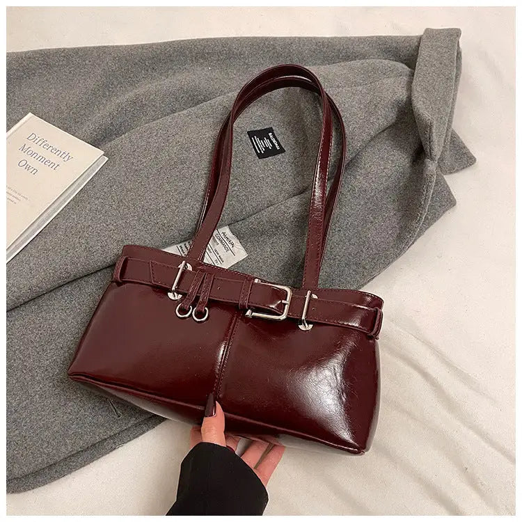 PU Shoulder Bag with Pendant and Sandwich Pocket in Multiple Colors