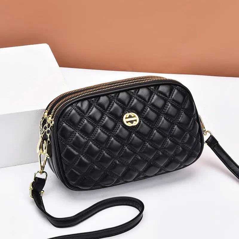 PU Suitcase Style Crossbody Bag for Women in Multiple Colors - Black