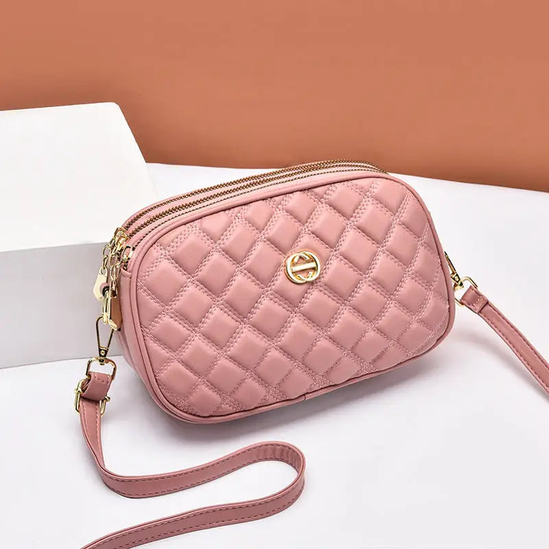 PU Suitcase Style Crossbody Bag for Women in Multiple Colors - Pink