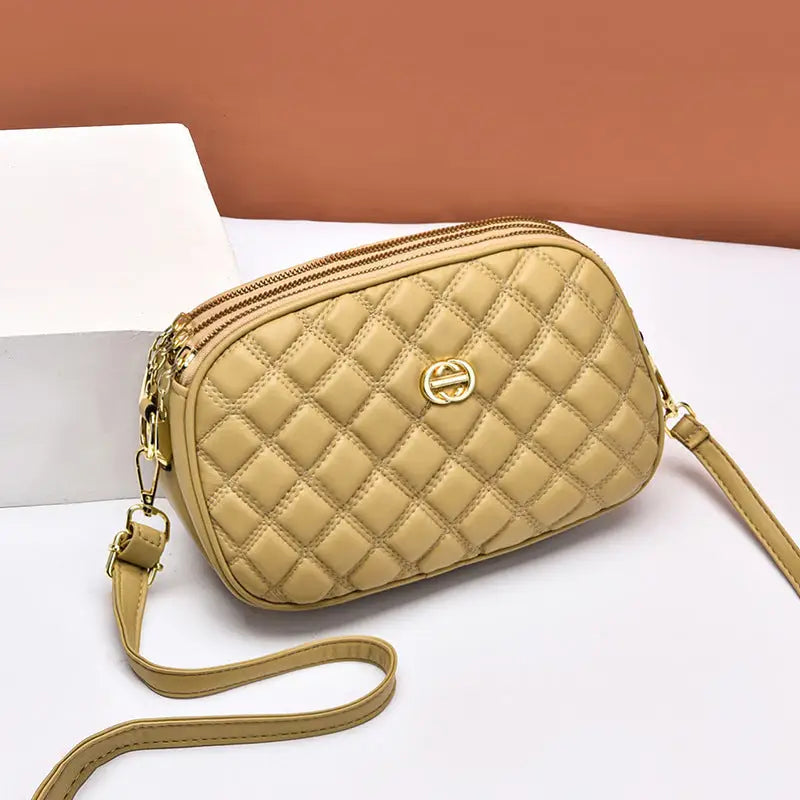 PU Suitcase Style Crossbody Bag for Women in Multiple Colors - Turmeric